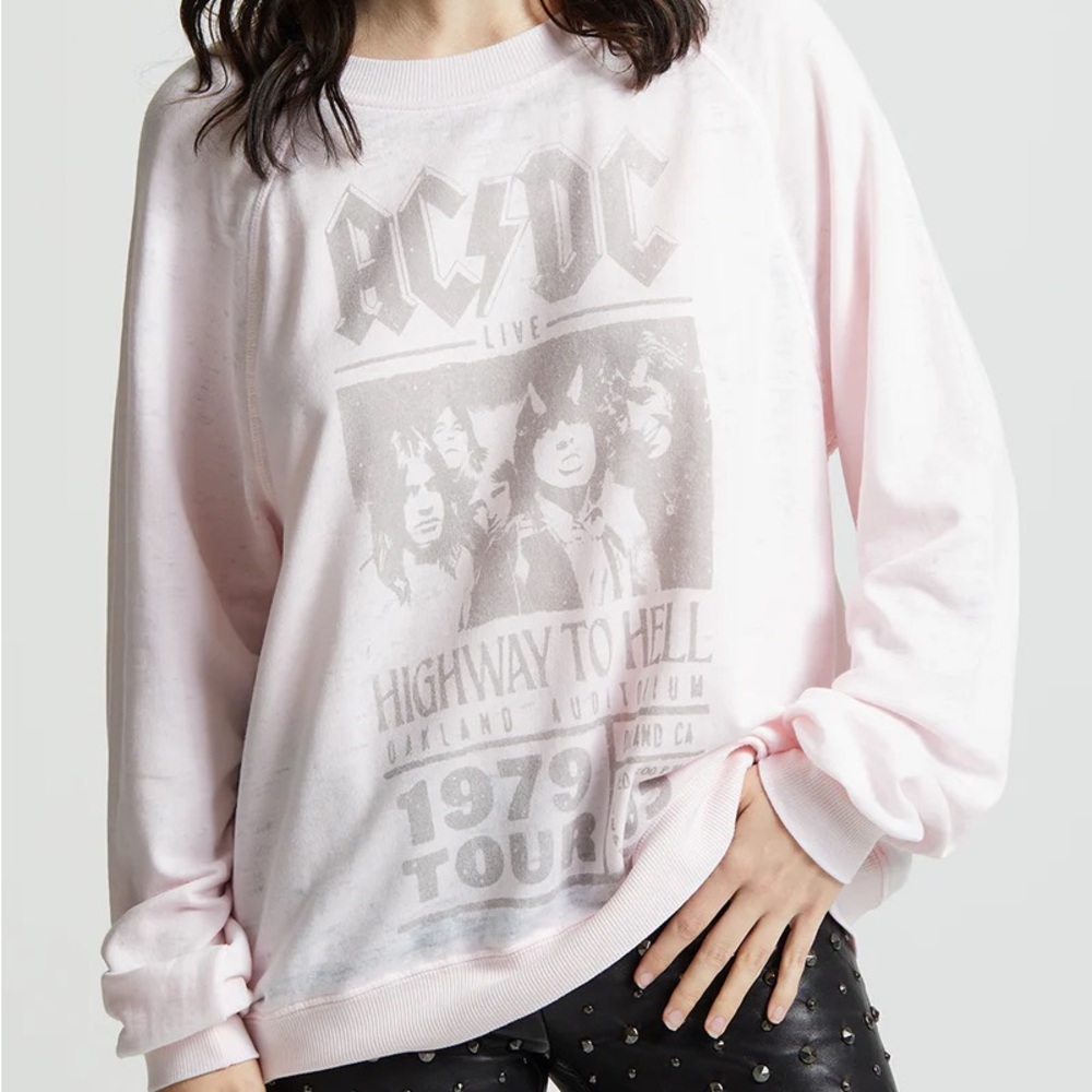Recycled Karma AC/DC Highway To Hell Sweatshirt Pink XS